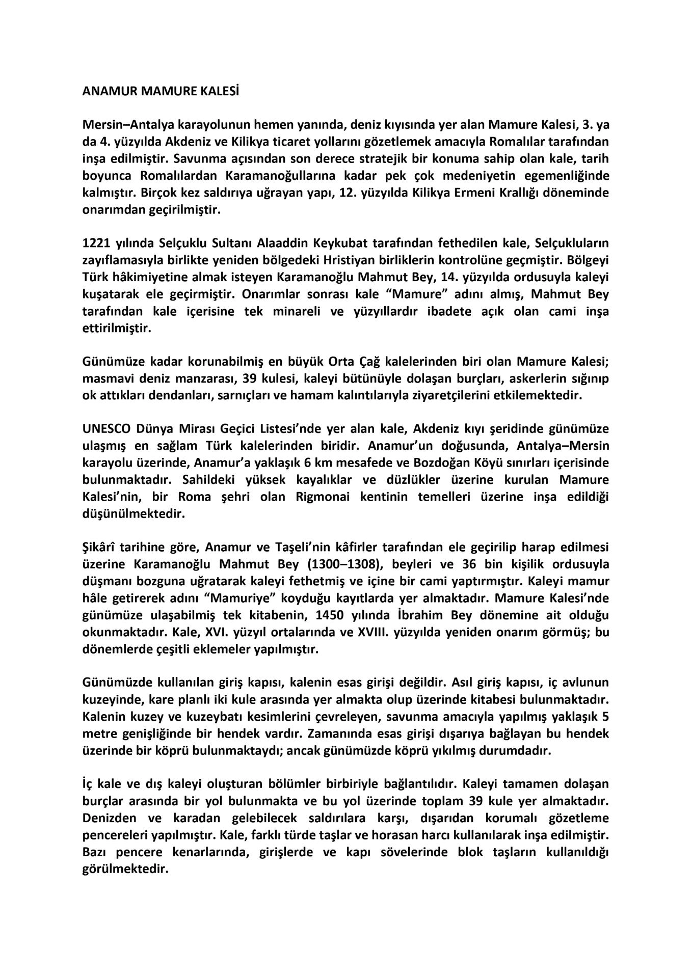 Anamur Mamure Kalesi